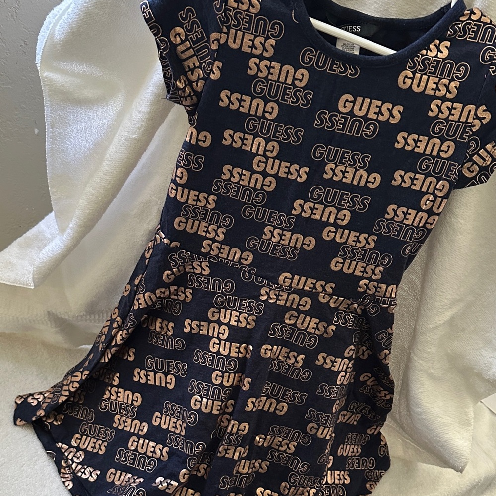 Guess Kids Dress in Navy and Peach